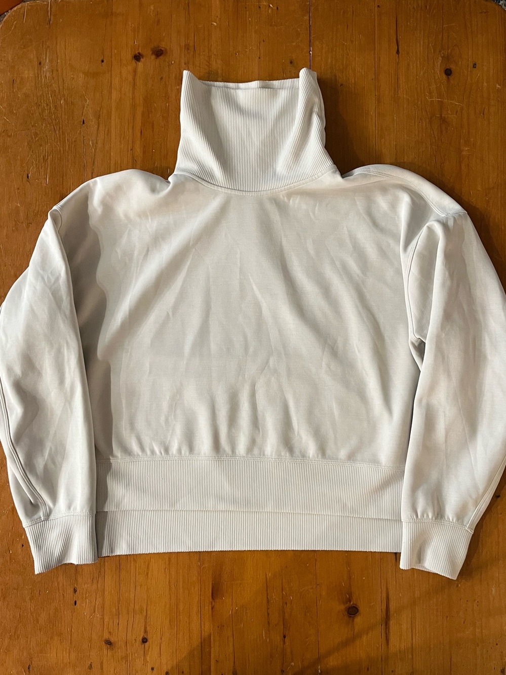 Lululemon Softstreme Turtleneck Pullover White Opal Cropped Oversized Athleisure